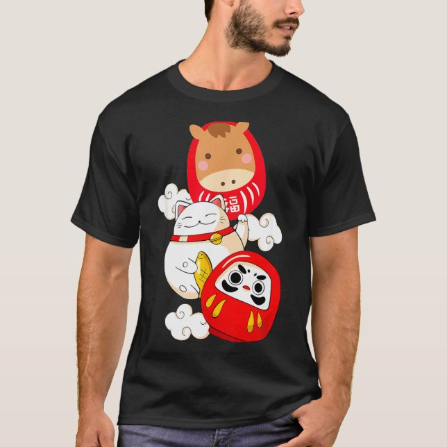 Camiseta Kawaii Daruma Japanese New Year 2026 Year Of The H (Frente)