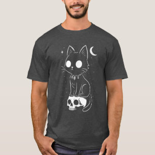Camiseta kawaii de caveira com citação engraçada d