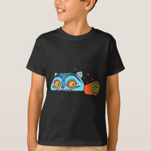 Camiseta Kawaii Demon Cat Engraçado Anime Otaku Japonês