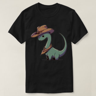 Camiseta Kawaii Dinosaur Brontosaurus Cowboy Funny