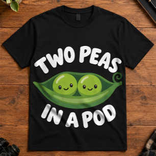 Camiseta Kawaii Duas Ervilhas Em Uma Vagem Dupla Fofa