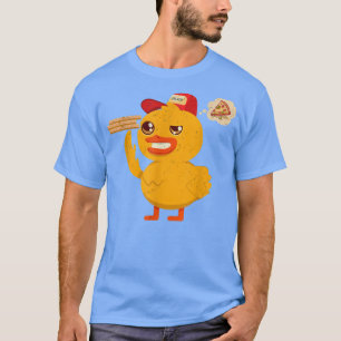 Camiseta Kawaii Duck Cute Animal Pizza Entrega Pizza Engraç