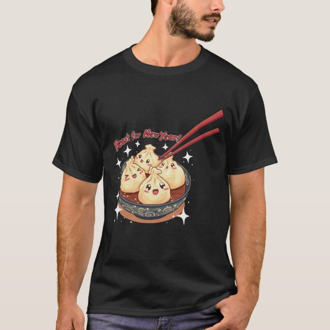 Camiseta Kawaii Dumplings Ano Novo (Frente)