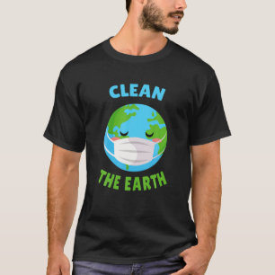 Camiseta Kawaii Engraçado Máscara Ambientalista Limpa A Ter
