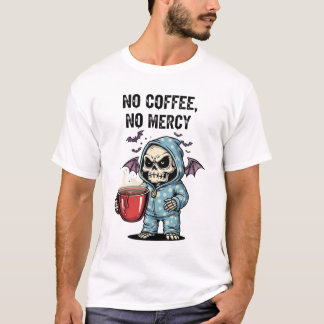Camiseta Kawaii Esqueleto Asa de Morcego Pijama Café Hallow