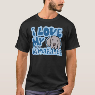 Camiseta Kawaii eu amo meu Weimaraner