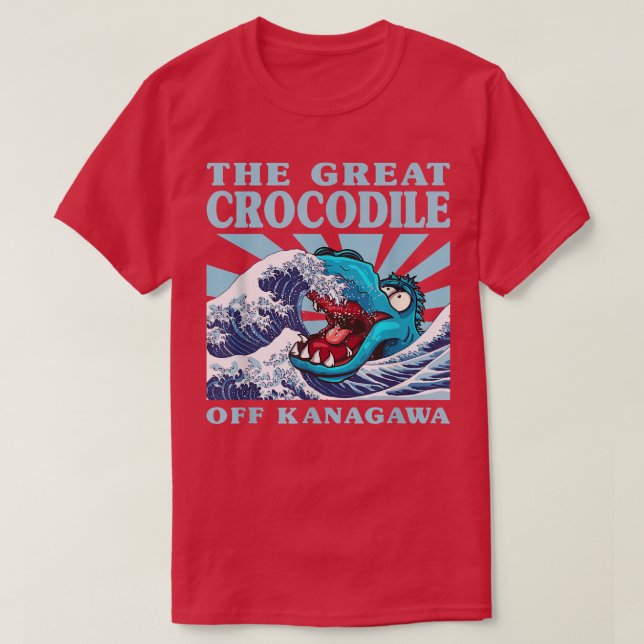 Camiseta Kawaii Excelente Japonês Onda Excelente Crocodilo  (Frente do Design)