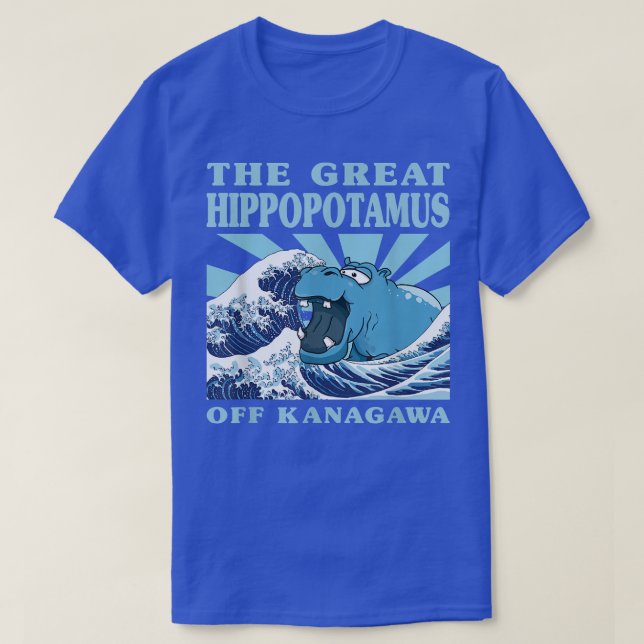 Camiseta Kawaii, Excelente japonês Wave Excelente Hippo Cut (Frente do Design)
