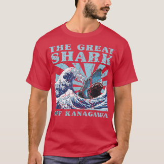 Camiseta Kawaii, Excelente Japonês Wave Excelente Shark Cut