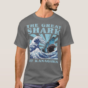 Camiseta Kawaii, Excelente Japonês Wave Excelente Shark Cut