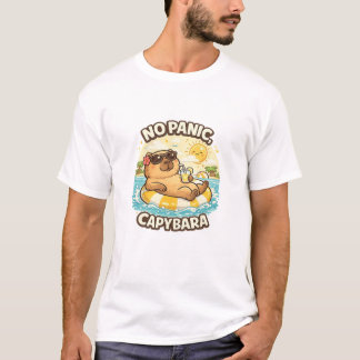 Camiseta Kawaii Férias de Verão Divertida Capivara