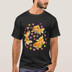 Camiseta kawaii fofo y2k peixe dourado arco-íris