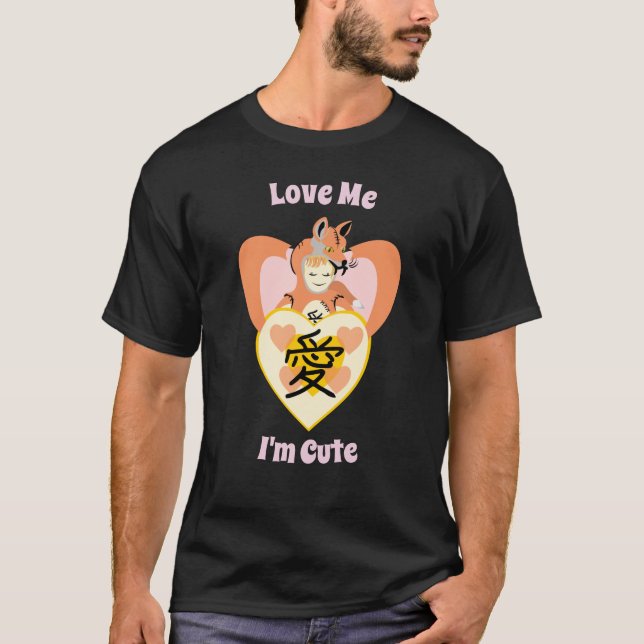 Camiseta Kawaii Foxy Cosplay Love Heart (Frente)