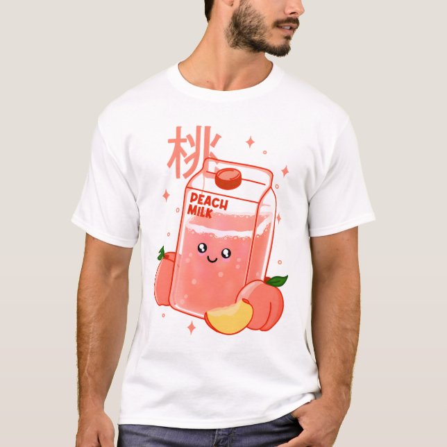 Camiseta Kawaii Frufrutado Leite De Pêssego (Frente)