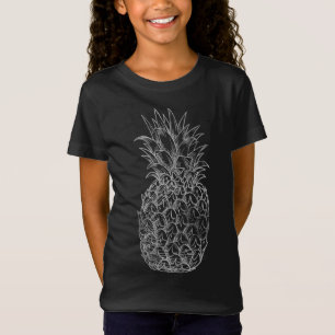 Camiseta Kawaii Fruta Tropical Abacaxi - Grafite