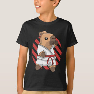 Camiseta Kawaii Funny Capyra Capy Karate Artes Marciais Kei