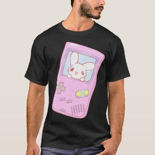 Camiseta Kawaii Gamer Coelho Coelho Coelho Pastel Coelho