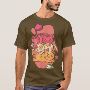 Camiseta Kawaii Gata Kitten Lollipop Arte Japonesa