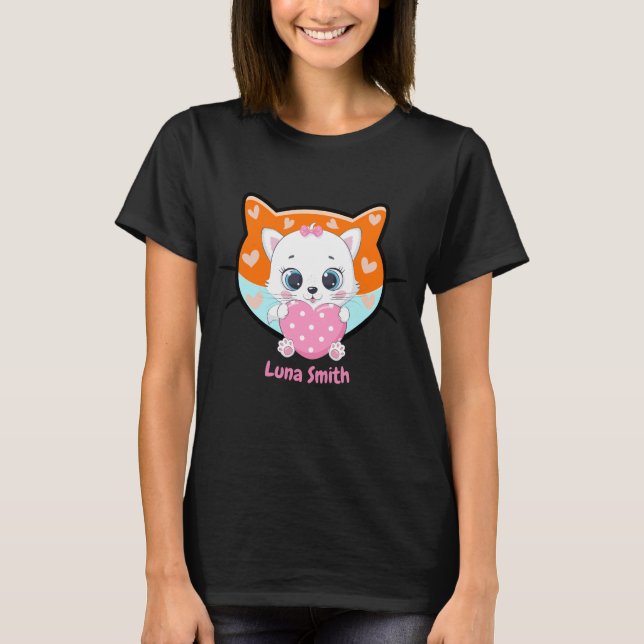 Camiseta Kawaii Gato Gatinho Gelado Mãe Presente (Frente)