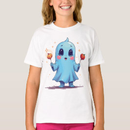 Camiseta Kawaii Geist mit Kürbis-Lollis