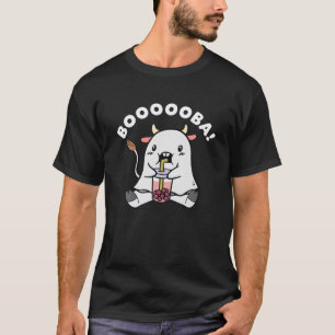 Camiseta Kawaii Ghost Cow Com Boba Tea Costume Para Hallowe