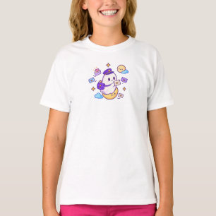 Camiseta Kawaii Ghost Moon Mail – Fantasma de Halloween com