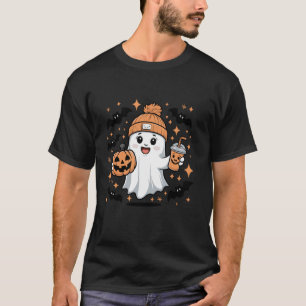 Camiseta Kawaii Halloween Ghost Pumpkin Adorável Boo Bubble