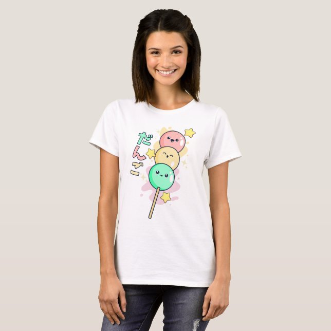 Camiseta Kawaii Hanami Dango (Frente Completa)