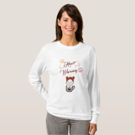Camiseta kawaii Heart warming love for cats