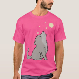 Camiseta Kawaii Howling Wolf Cottagecore Animal estético F