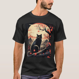 Camiseta Kawaii Japanese Anime Cat for Men Women Kids