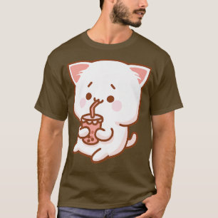 Camiseta Kawaii Japão Otaku Boba Tea Bubble Tea Neko Cute K