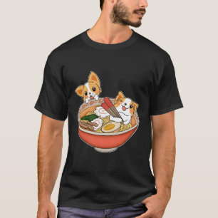 Camiseta Kawaii Japonês Anime Corgi Cachorro Longa Folga En