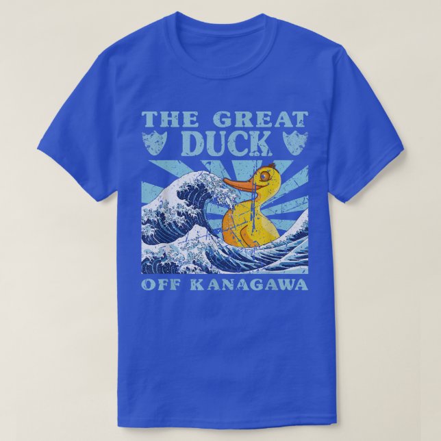 Camiseta Kawaii Japonês Excelente Wave Excelente Duck Cute  (Frente do Design)