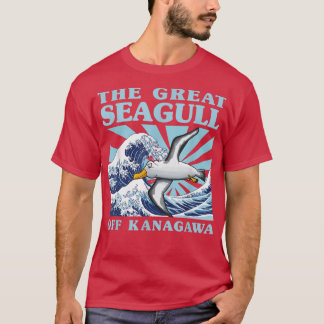 Camiseta Kawaii Japonês Excelente Wave Excelente Seagull Ja