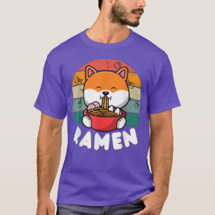 Camiseta Kawaii Japonês Noodles Anime Cute Dog Shiba Inu R