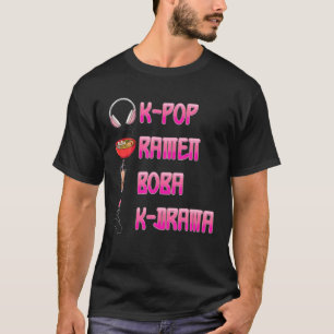 Camiseta Kawaii K-Pop Ramen Boba Bubble Tea K-Drama Lo