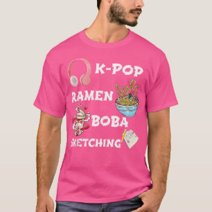 Camiseta Kawaii K-Pop Ramen Boba Ice Bubble Tea Sketchi