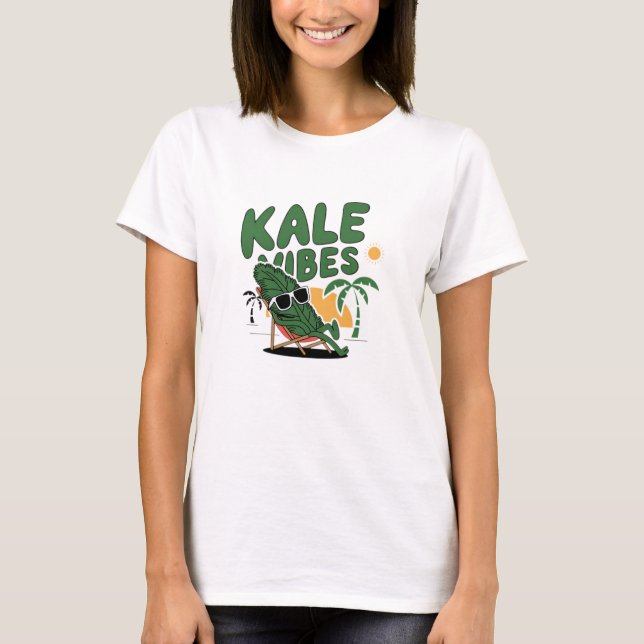 Camiseta Kawaii Kale Art para todos (Frente)