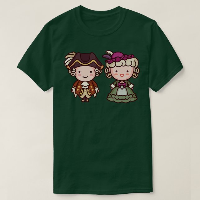 Camiseta Kawaii King Louie XVI Marie Antonieta (Frente do Design)