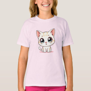 Camiseta Kawaii Kitten Branco