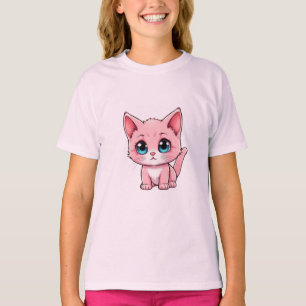 Camiseta Kawaii Kitten Rosa