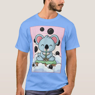 Camiseta Kawaii Koala Bear Bubble Boba Milk Tea Japonês Ae