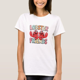 Camiseta Kawaii Lagosta: Arte Marinha Divertida