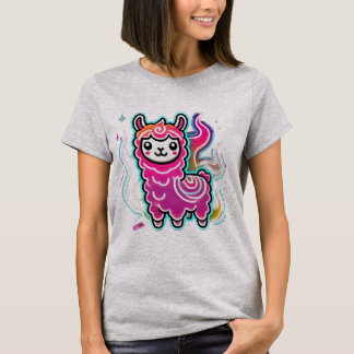 Camiseta Kawaii Llama Delight: Divertimento Flamejante