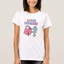 Camiseta Kawaii Love Locked Cute Wedding