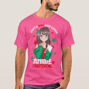 Camiseta Kawaii Manga Otaku - Apenas Um Menino Que Ama Anim