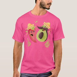 Camiseta Kawaii Meican Sombrero Cactus Chili Avocado Cinco