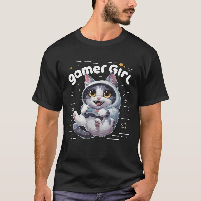 Camiseta Kawaii Meme Gamer Girl Gaming Video G (Frente)