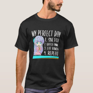 Camiseta Kawaii Meu Desenho Perfeito Dia Assista Anime Come